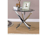 Mhitrillo Chrome Glass Top End Table - Ornate Home