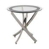 Mhitrillo Chrome Glass Top End Table - Ornate Home