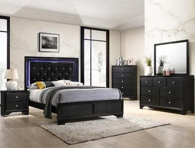 Micah Black Nightstand - Ornate Home