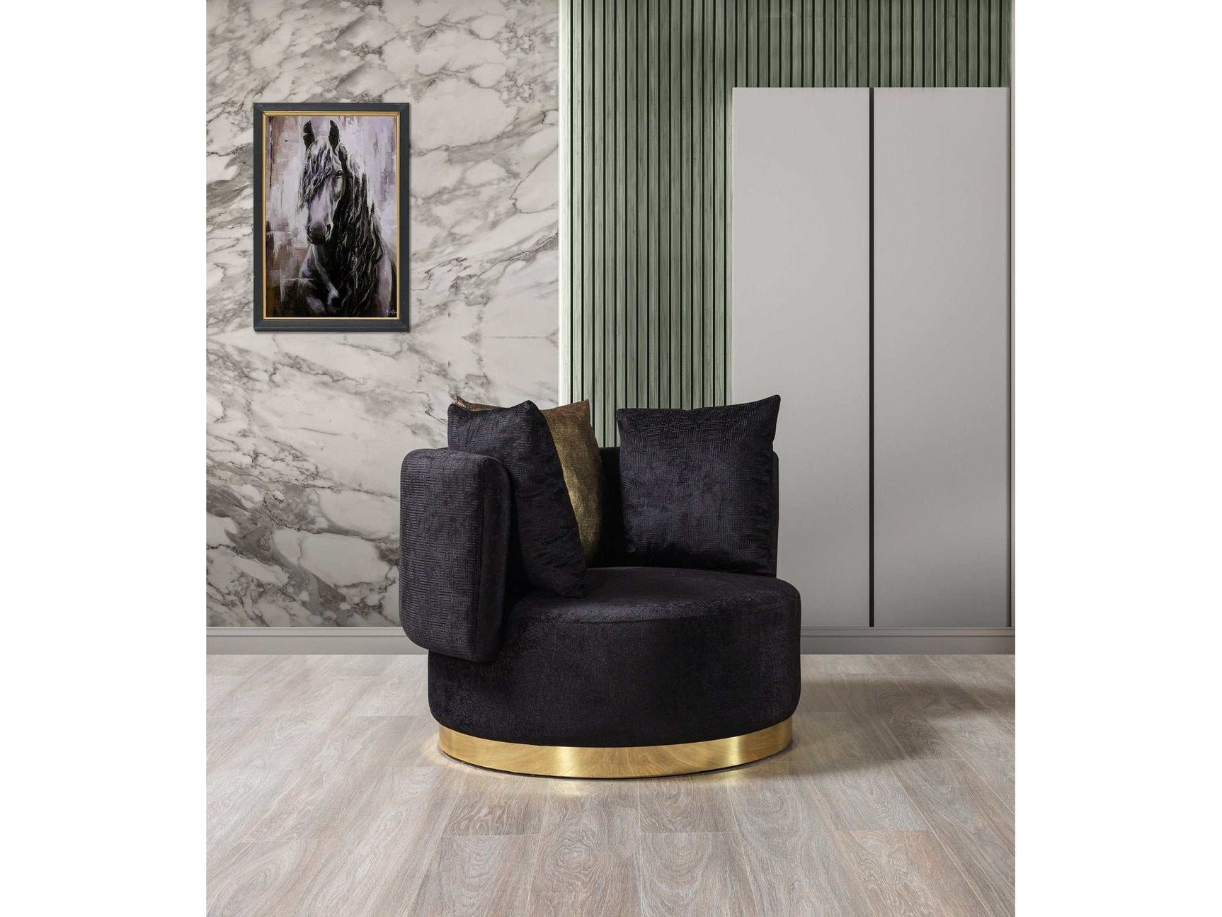 Michelle Black Velvet Chair - Ornate Home