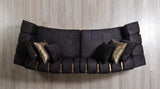 Michelle Black Velvet Curved Sectional - Ornate Home