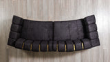 Michelle Black Velvet Curved Sectional - Ornate Home