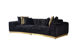 Michelle Black Velvet Curved Sectional - Ornate Home
