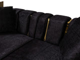 Michelle Black Velvet Curved Sectional - Ornate Home