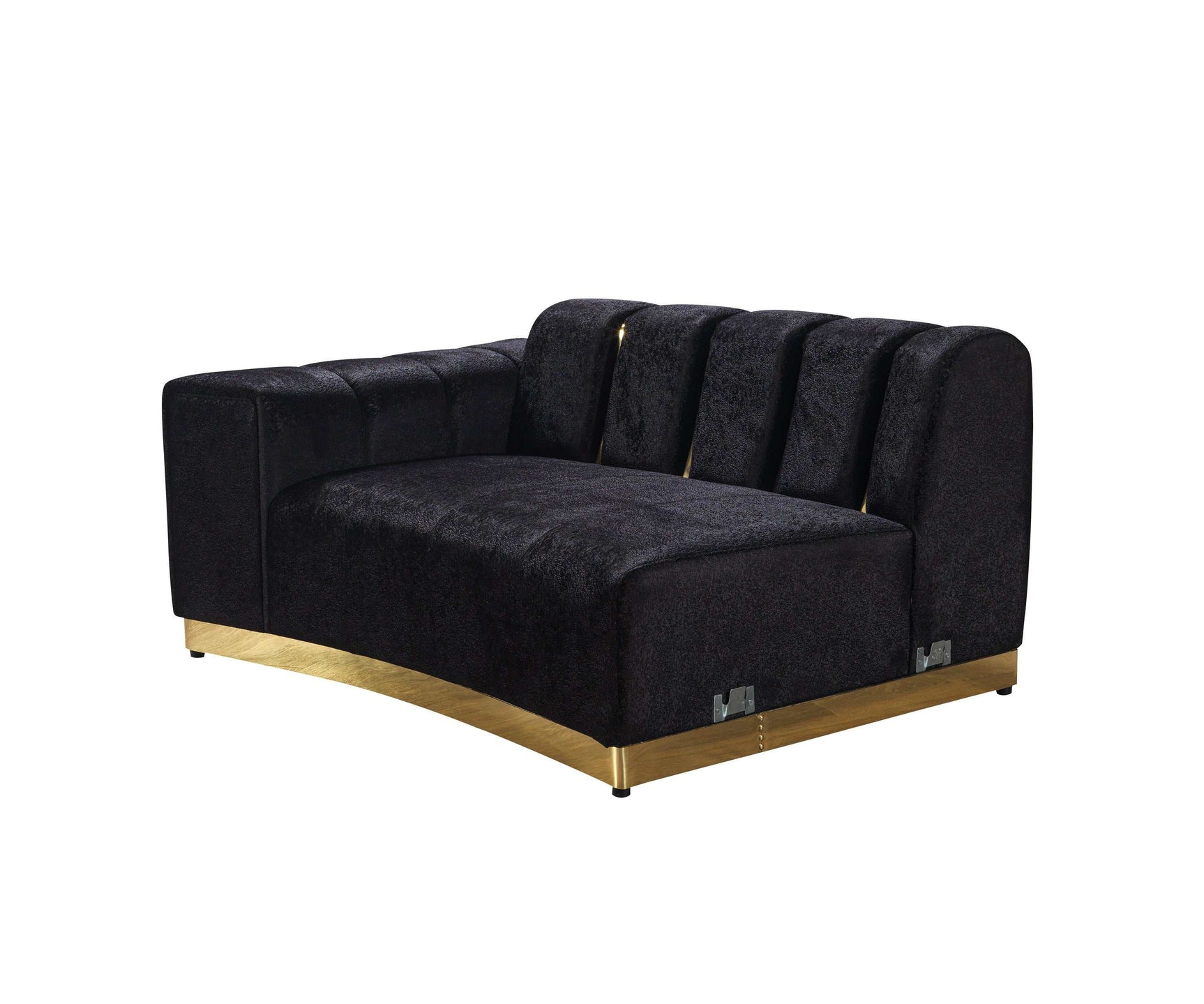 Michelle Black Velvet Curved Sectional - Ornate Home