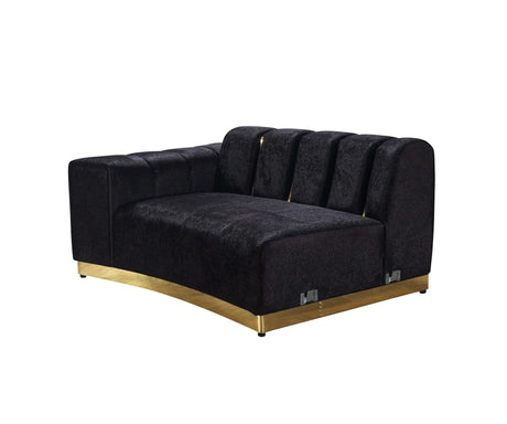 Michelle Black Velvet Curved Sectional - Ornate Home