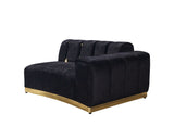 Michelle Black Velvet Curved Sectional - Ornate Home