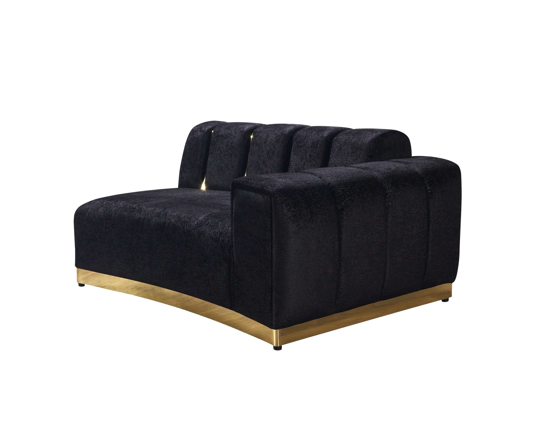 Michelle Black Velvet Curved Sectional - Ornate Home