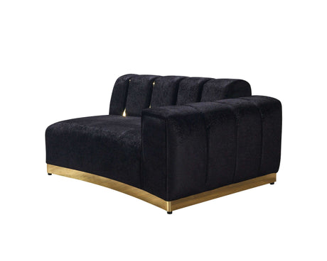 Michelle Black Velvet Curved Sectional - Ornate Home