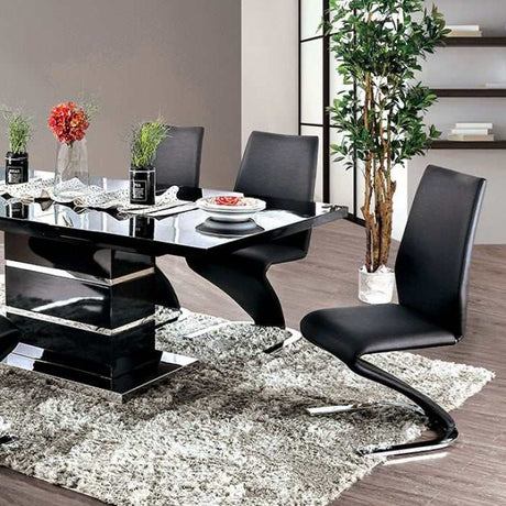 Midvale Black & Chrome Dining Room Set / 7pc - Ornate Home