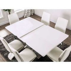 Midvale White & Chrome Dining Room Set / 7pc - Ornate Home