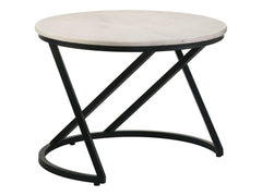 Miguel White Marble / Black Coffee Table - Ornate Home