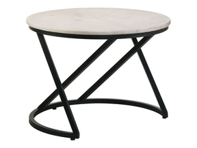 Miguel White Marble / Black Coffee Table - Ornate Home