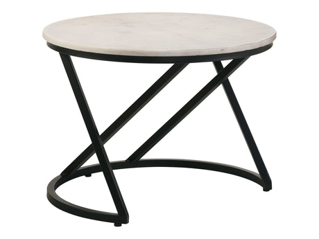 Miguel White Marble / Black Coffee Table - Ornate Home