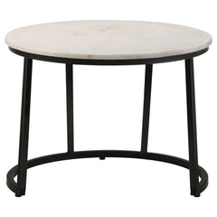 Miguel White Marble / Black Coffee Table - Ornate Home