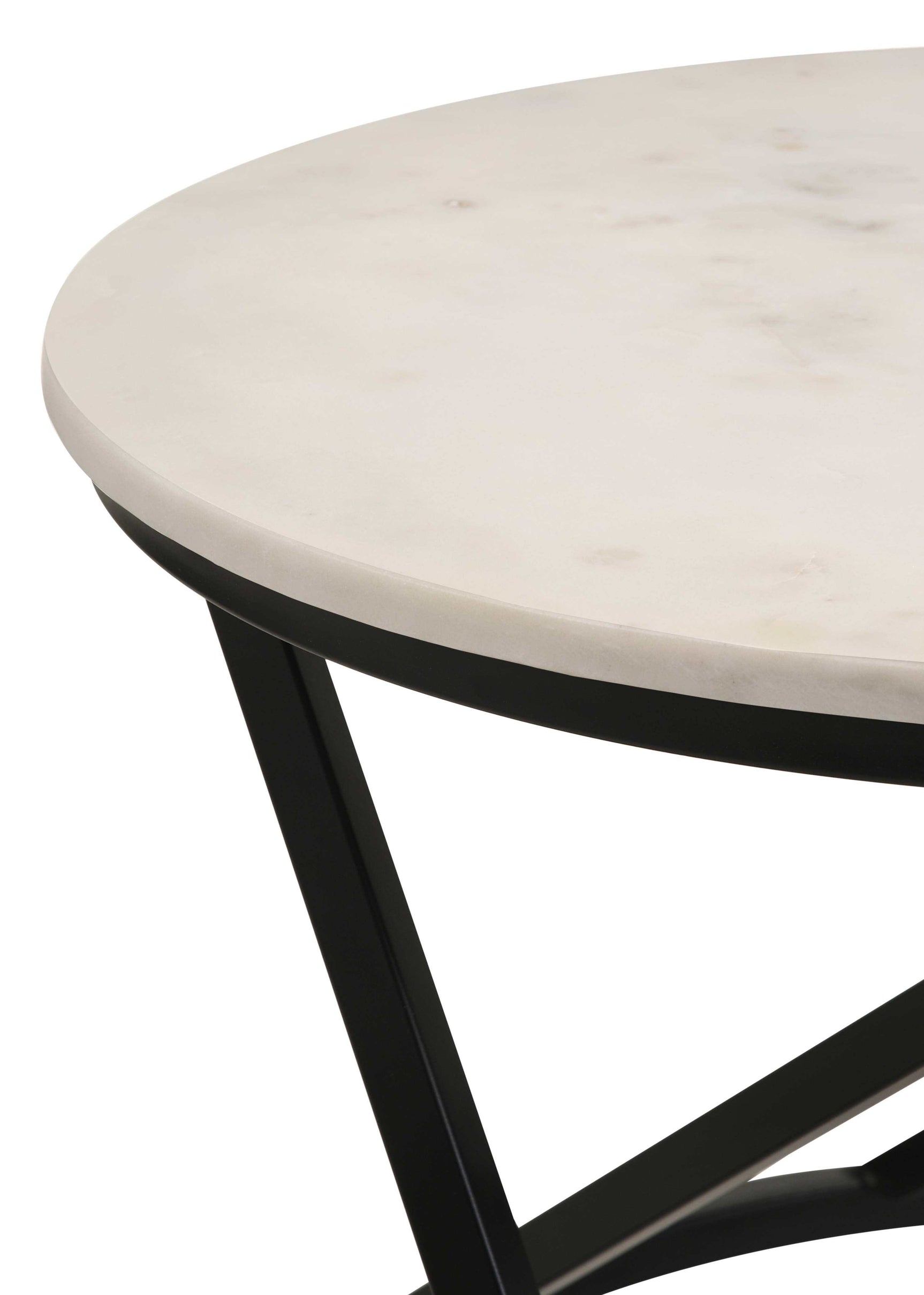 Miguel White Marble / Black Coffee Table - Ornate Home