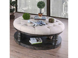 Mika Antique Gray Coffee Table w/ Cushion Top - Ornate Home