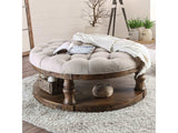 Mika Antique Oak Coffee Table w/ Cushion Top - Ornate Home