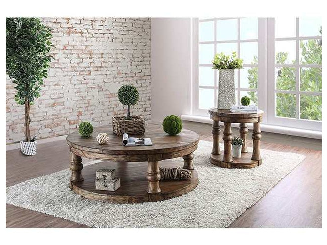 Mika Antique Oak End Table - Ornate Home