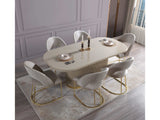 Milena Ivory 7-Piece Dining Set - Ornate Home