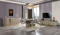 Milena Ivory 7-Piece Dining Set - Ornate Home