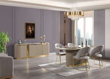 Milena Ivory 7-Piece Dining Set - Ornate Home