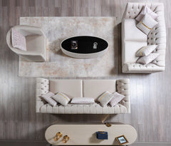 Milena Ivory Velvet Chair - Ornate Home