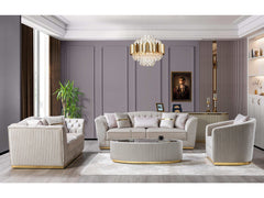 Milena Ivory Velvet Sofa & Loveseat - Ornate Home