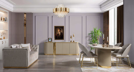 Milena Ivory Velvet Sofa & Loveseat - Ornate Home