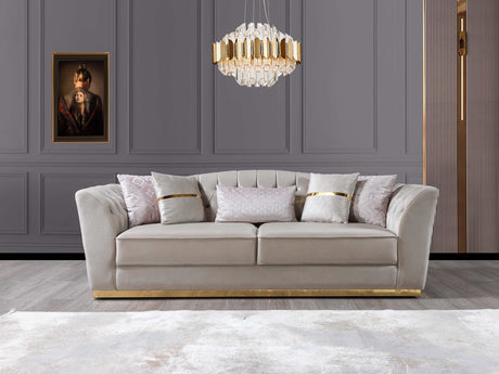 Milena Ivory Velvet Sofa & Loveseat - Ornate Home