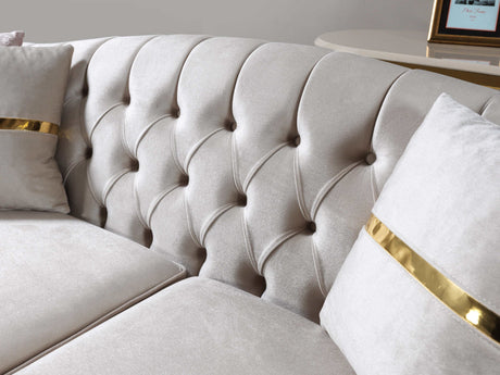 Milena Ivory Velvet Sofa & Loveseat - Ornate Home