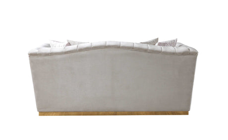 Milena Ivory Velvet Sofa & Loveseat - Ornate Home