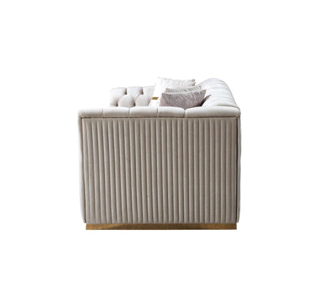 Milena Ivory Velvet Sofa & Loveseat - Ornate Home