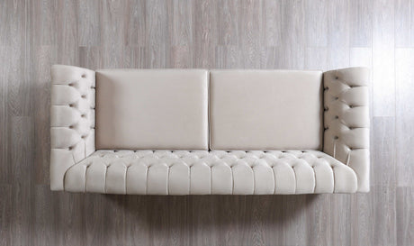 Milena Ivory Velvet Sofa & Loveseat - Ornate Home