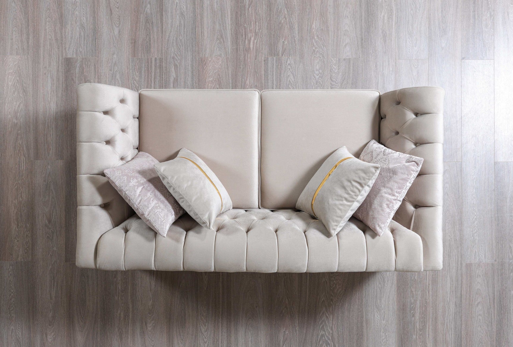 Milena Ivory Velvet Sofa & Loveseat - Ornate Home