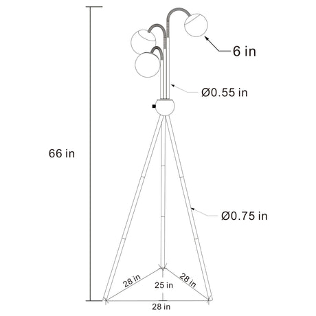 Miley Gold Floor Lamp - Ornate Home