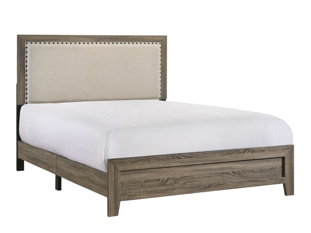 Mille Brownish Gray Full Upholstered Bed - Ornate Home