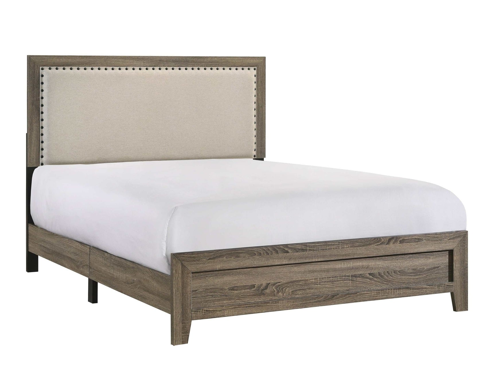 Mille Brownish Gray King Upholstered Bed - Ornate Home