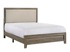 Mille Brownish Gray Queen Upholstered Bed - Ornate Home