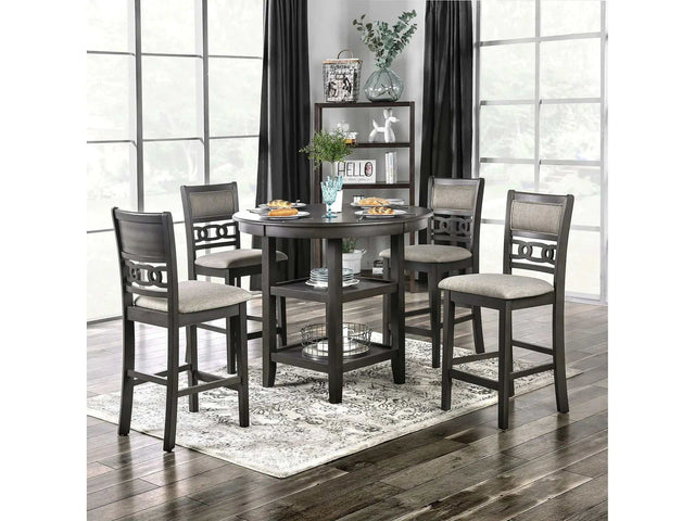 Milly Gray 5pc Counter Height Dining Room Set - Ornate Home