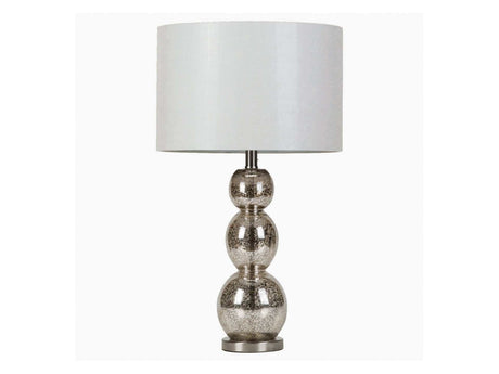 Mineta White & Antique Silver Table Lamp - Ornate Home