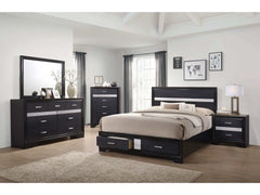 Miranda Black California King Bed 4 Pc Set - Ornate Home