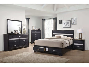 Miranda Black California King Bed 4 Pc Set - Ornate Home
