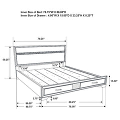 Miranda Black California King Bed 4 Pc Set - Ornate Home