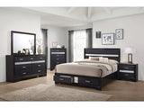 Miranda Black Eastern King Bed 4 Pc Set - Ornate Home