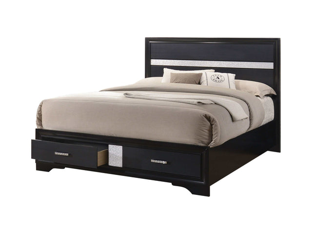 Miranda Black Eastern King Storage Bed - Ornate Home