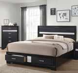 Miranda Black Eastern King Storage Bed - Ornate Home