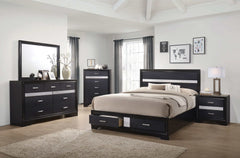 Miranda Black Eastern King Storage Bed - Ornate Home