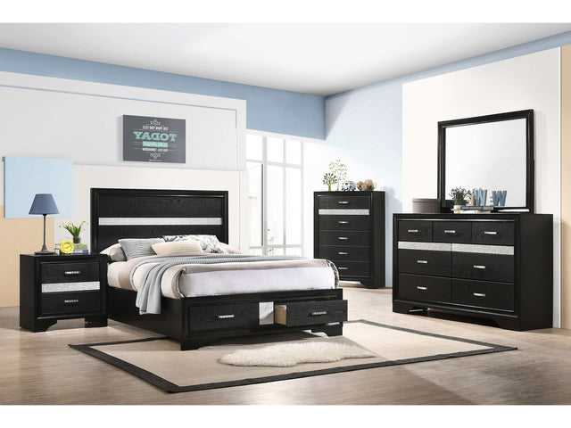 Miranda Black Full Bed 4 Pc Set - Ornate Home