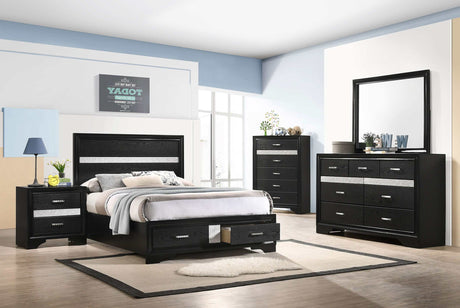 Miranda Black Full Bed 5 Pc Set - Ornate Home